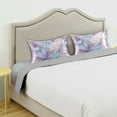 thumbnail image 3 of Yayeee Pillowcase King Size Set of 2 Satin Wrinkle Resistant Envelope Pillow Case, Purple Marble Pattern, 3 of 8