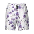 thumbnail image 4 of Lsque Mens Swim Trunks Orchids Flowers Pattern - Bathing Suit Compression Liner - Beach Swim Shorts Swimwear - (S-3XL) - Stretch Quick Dry -, 4 of 9