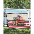 thumbnail image 4 of 4th of July RV Awning Sun Shade Screen 9'X15.3' Retro Truck American Flag Mesh Sunscreen Patriotic Star Stripes Awning Shade Screen with Zipper UV Blocker Completed Kits for RV Motorhome Camper, 4 of 7
