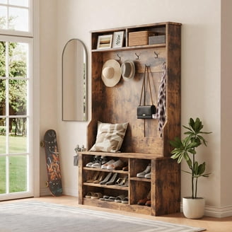 Anderson Shoe Storage Hall Tree White - Walmart.com