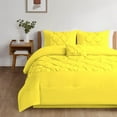 thumbnail image 2 of 5 Piece New Half Pinch Pleated Pattern Comforter Set, 800 TC, 100% Egyptian Cotton, Twin/Twin XL Size Yellow Solid, 2 of 6