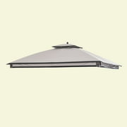 Sunjoy Replacement Canopy for Shadow Creek Gazebo 10x12 Ft Rectangular Outdoor Shade Deluxe Version, Light Gray
