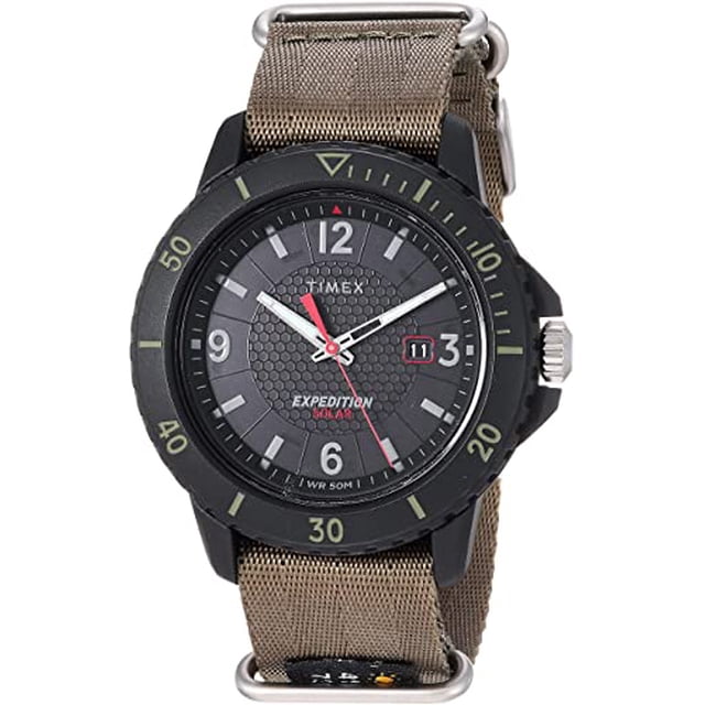Reloj Gallatin Expedition Timex TW4B145009J Banda Ajustable Nailon Caja 45 mm Resistente al Agua Solar Verde para Hombre Timex TW4B145009J