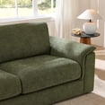 thumbnail image 5 of ReNest Modern Upholstered Curved Sofa, Comfortable Comfy Sofa for Living Room with High-Density Foam and Wood Frame, Moss Green, 5 of 9