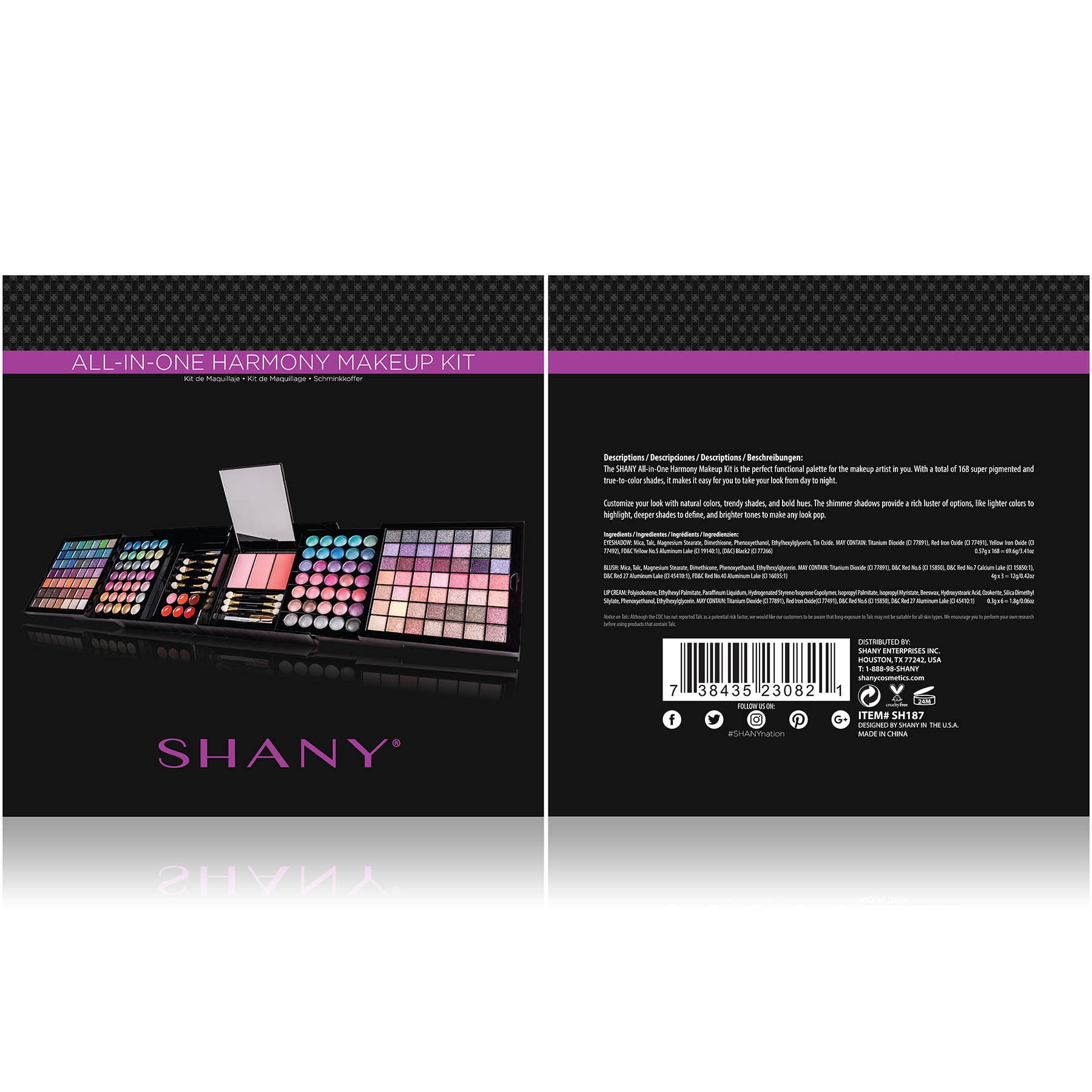 SHANY All In One Harmony Makeup Set - Ultimate Color Combination - Eyeshadows, Blush Powder, Lip-gloss Lipstick , Mini Makeup brushes, Makeup applicators, - HOLIDAY GIFT IDEA - New Edition