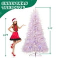 thumbnail image 6 of 7FT White Pre-Lit Christmas Tree with 400 String Lights Stepless Dimming,3 Color Modes,Hinged Xmas Pine Tree with 1218 Realistic Branch Tips and Metal Base,Artificial Christmas Tree for Holiday Home, 6 of 7