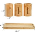 thumbnail image 2 of Silverware Holder, Bamboo Utensil Organizer with Tray, Kitchen Cutlery Flatware Holder Organizer for Spoons, Knives and Forks, Ideal for Kitchen and Restaurant$$, 2 of 6