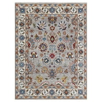 EORC Gray Hand Knotted Wool Traditional Tabriz Rug, 8' x 10'