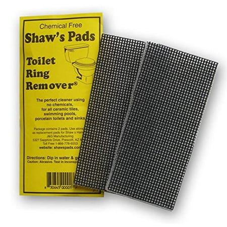 Shaw's Pads Toilet Ring Remover - Environmentally Friendly Cleaner Pads for Use on Porcelain Toilets, Ceramic Tiles, Sinks and More (2