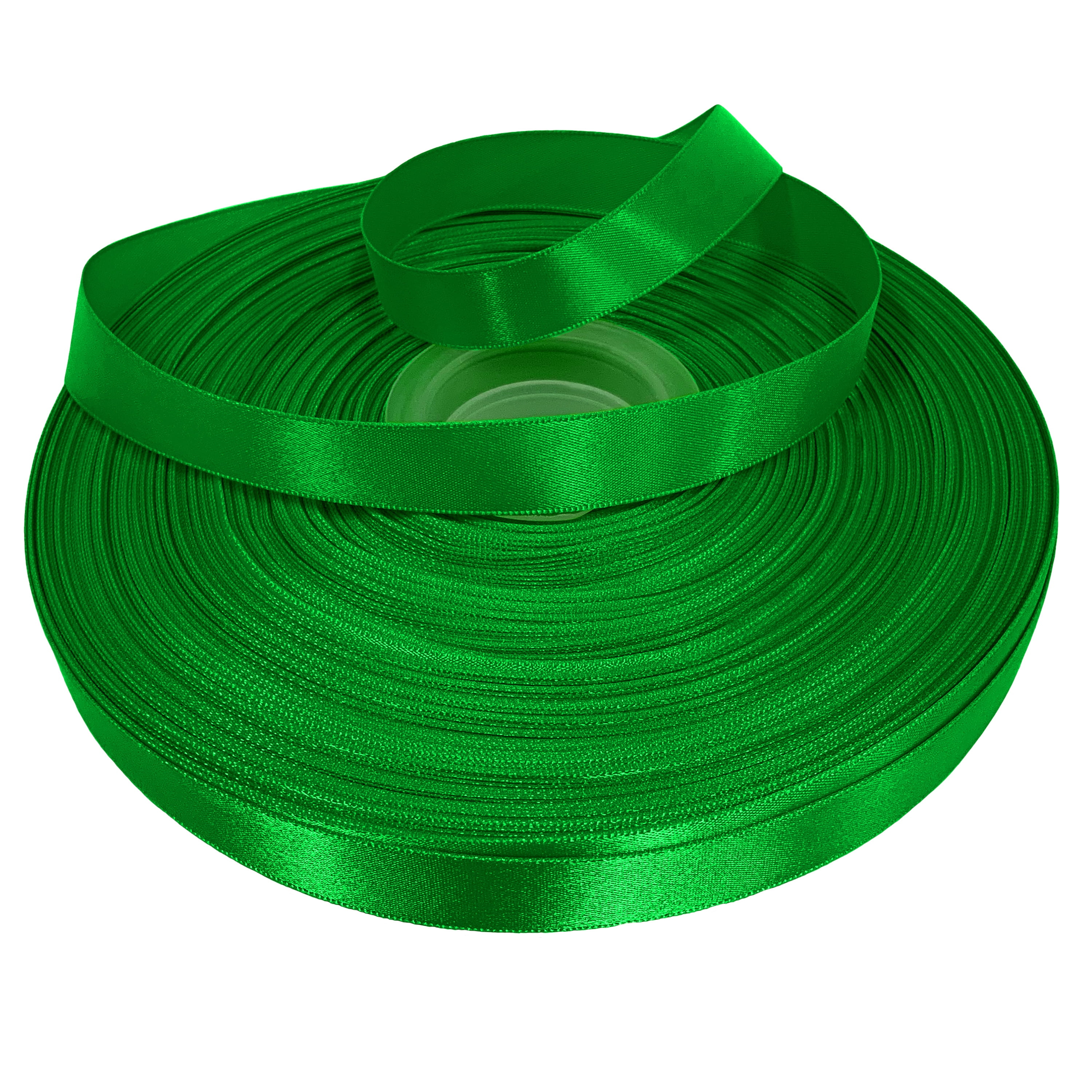 Emerald Green Single Faced Satin Ribbon, 5/8" x 100 Yards by Gwen Studios