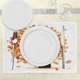 thumbnail image 3 of Ambesonne Fall Place Mats Set of 4, Cartoon Tree Leaves, Standard Size, Yellow Orange Black, 3 of 6