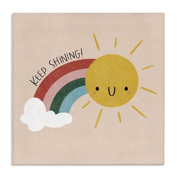 Stupell Industries Contemporary Keep Shining Inspirational Rainbow Canvas Art, 17 x 17, by Sarah Hickman