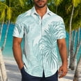 thumbnail image 2 of Stamzod Men's Hawaiian Shirt Summer Short Sleeve Tropical Vacation Button Down Beach Floral Palm Shirts Mens&nbsp;Oversized Casual&nbsp;Tops Green EE XXL, 2 of 6