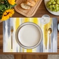 thumbnail image 4 of Yellow Gray White Placemats Set of 6, Farmhouse Gradient Abstract Art Placemats for Dining Table, Place Mats for Kitchen Tabletop, Waterproof Wipeable Dining Table Mats Set, 4 of 9