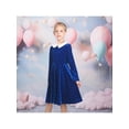thumbnail image 2 of Sunny Fashion Girls Dress Blue Sparkle Polka Dot White Collar Casual Warm Winter 8 Years, 2 of 7