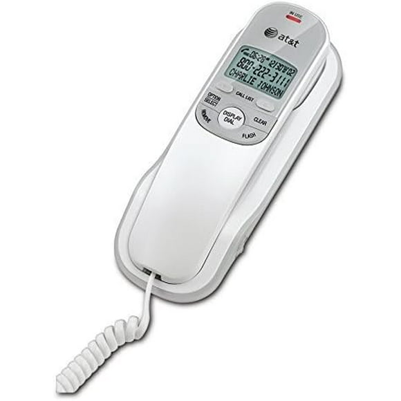 AT&T TR1909 Trimline Corded Phone with Caller ID & Call Waiting - White