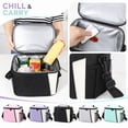 thumbnail image 2 of Lunch Tote | Reusable Insulated Lunch Bag Leak Proof Lining for Adult Work Office Picnic - Light Gray Color Block, 2 of 6