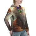 thumbnail image 6 of Uemuo Mystic Fox With Halo Pattern Women's Hoodie with Eye-catching Drawstrings- Casual Pullover Hoodie with Kangaroo Pocket, Stylish Hooded Sweatshirt-Small, 6 of 7