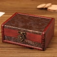 thumbnail image 2 of Caja de Almacenamiento de Madera Vintage con Broche Caja de Almacenamiento de Joyería Organizador de Cajas, 2 of 12