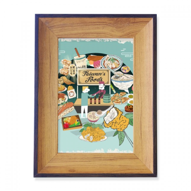 Taiwan Travel Night market Snake Photo Frame Exhibition Display Art Desktop Painting