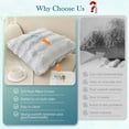 thumbnail image 4 of Eurhowing 2-Pack Bubble Faux Furry Throw Pillow Covers, 18x18 Inch Plush Shaggy Cushion Covers, Soft Fuzzy Fluffy Decorative Pillowcases for Couch Bed, Light Gray, 4 of 8