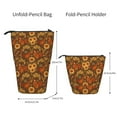 thumbnail image 2 of Xecao Chicken And Rooster Print Telescopic Pencil Bag Pen Holder Pop Up Stationery Case Stand-up Retractable Transformer Bag Standing Organizer, 2 of 6