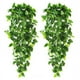 thumbnail image 1 of Plantas colgantes artificiales, Pothos de imitación cada uno, enredadera de hiedra Artificial para pared de dormitorio, porche, jardín, decoración del hogar (sin cesta), 2 uds., 1 of 5