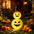 thumbnail image 5 of Halloween Decorations Light-Up Pumpkin Tower, Collapsible Pumpkin Lantern with Witch Hat, for Home, Party, Yard, Porch Thanksgiving Decorations B, 5 of 8
