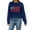 502_Navy, variant on Sweaters for Women Trendy Round Neck National Flag European And American Easter Independence Day Fashion Sweater Lightweight Sweaters For Women White