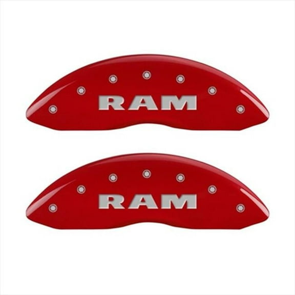 MGP Caliper Covers  RAM Red Caliper Covers - Engraved Front & Rear, Set of 4