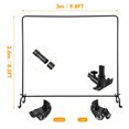 thumbnail image 3 of Soporte 2.6 * 3 metros / 8.5 * 9.8FT Soporte de soporte de fondo de estudio Sistema de soporte de fondo de fotografía de aleación de aluminio con poleas Bolsa de transporte 4 piezas Abrazaderas de fon Meterk Soporte, 3 of 7