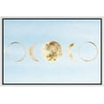 thumbnail image 3 of PixonSign Framed Canvas Print Wall Art Gold Crescent and Full Moons Nature Clouds Illustrations Modern Art Chic Scenic Relax/Calm Blue Pastel for Living Room, Bedroom, Office - 16"x24" White, 3 of 5