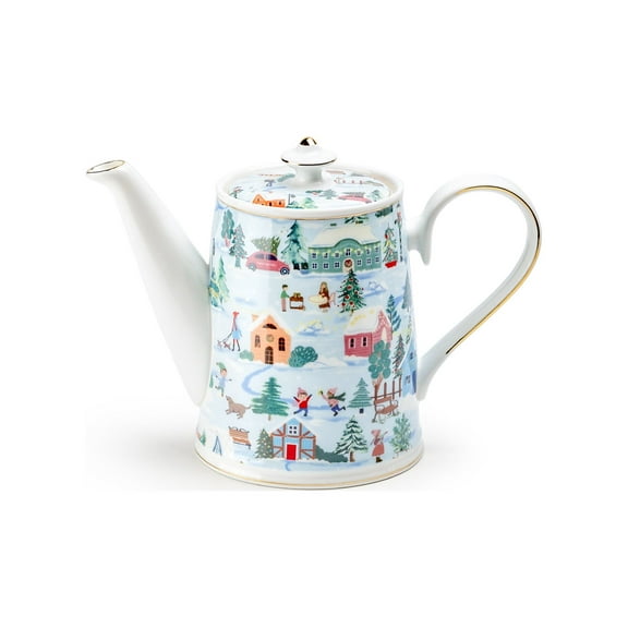 Grace Teaware Christmas Village 34oz Fine Porcelain Teapot