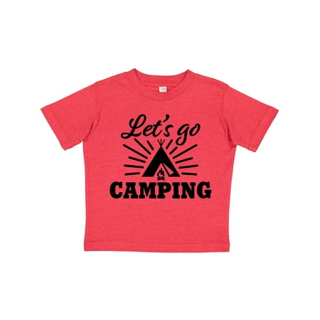 

Inktastic Lets Go Camping with Tent and Campfire Gift Toddler Boy or Toddler Girl T-Shirt