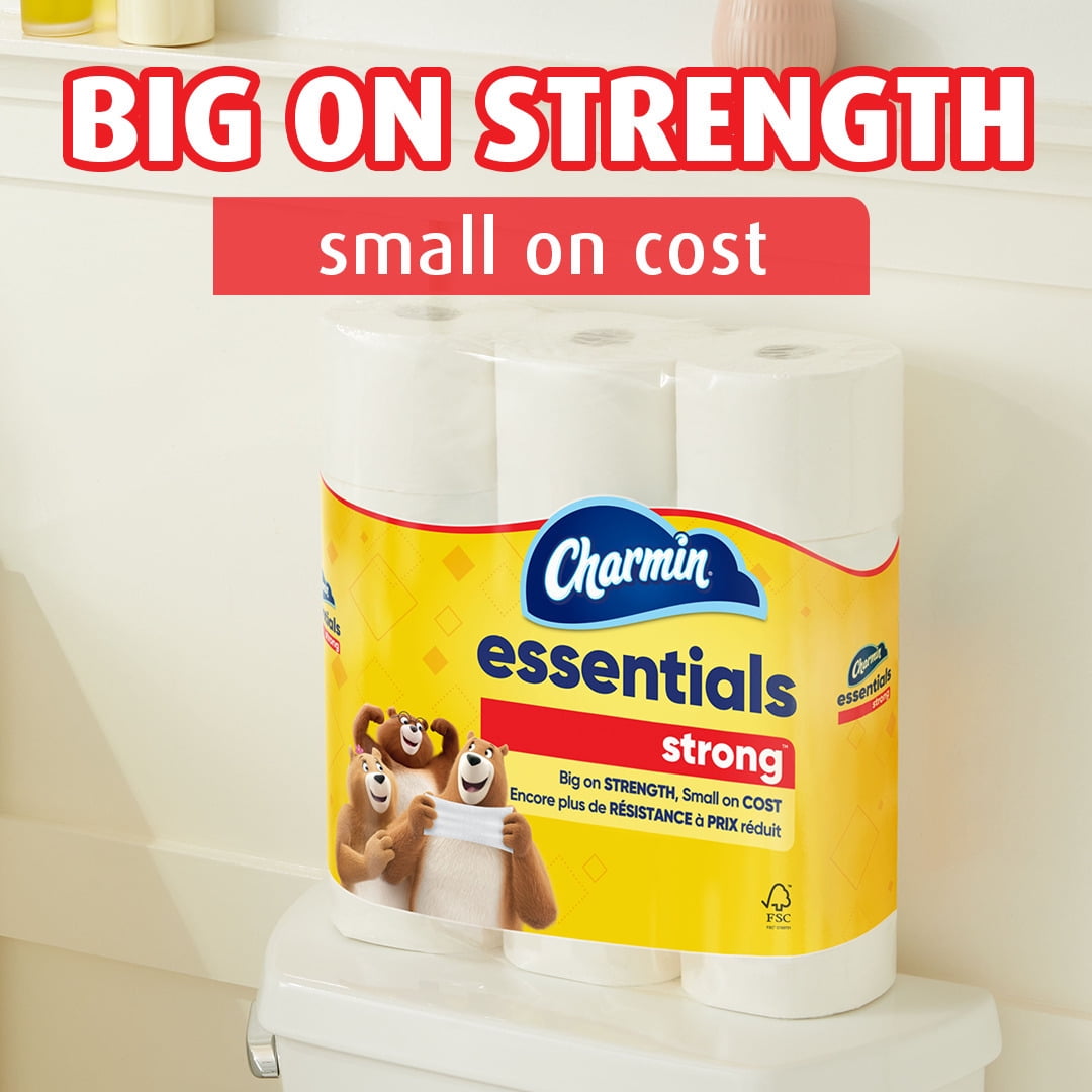 Charmin Essentials Strong Toilet Paper, 18 Mega Rolls