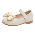 thumbnail image 1 of LNMQLPDBS Chaussures pour Filles en Cuir Bout Rond Bande Réglable Mocassins pour Bébé avec Grand Nœud pour Printemps Été Chaussures de Princesse Plates pour Fillettes Chaussures de Robe pour Mariage Communion, 1 of 9