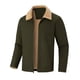 thumbnail image 4 of Ceisia Men's casual solid color fleece lapel zipper jacket pocket Gift long sleeve outerwear, 4 of 4