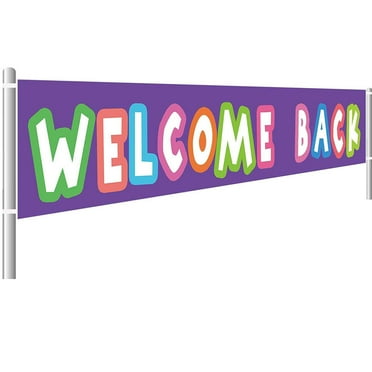 Rorno a scuola vettore banner design bentornato a scuola testo con bambini colorati educazione