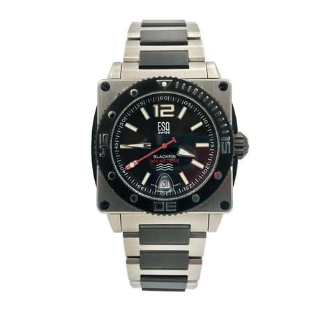 Esq Steel Watch - ESQ Movado Blackfin Black Dial 300m Steel Quartz Mens Watch 07301148