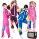 thumbnail image 3 of Trajes de los años 80 para niñas y niños, trajes Vintage de Hip Hop, chándal, diadema, pantalones superiores, conjuntos de ropa deportiva para fiesta de baile, 3 of 4