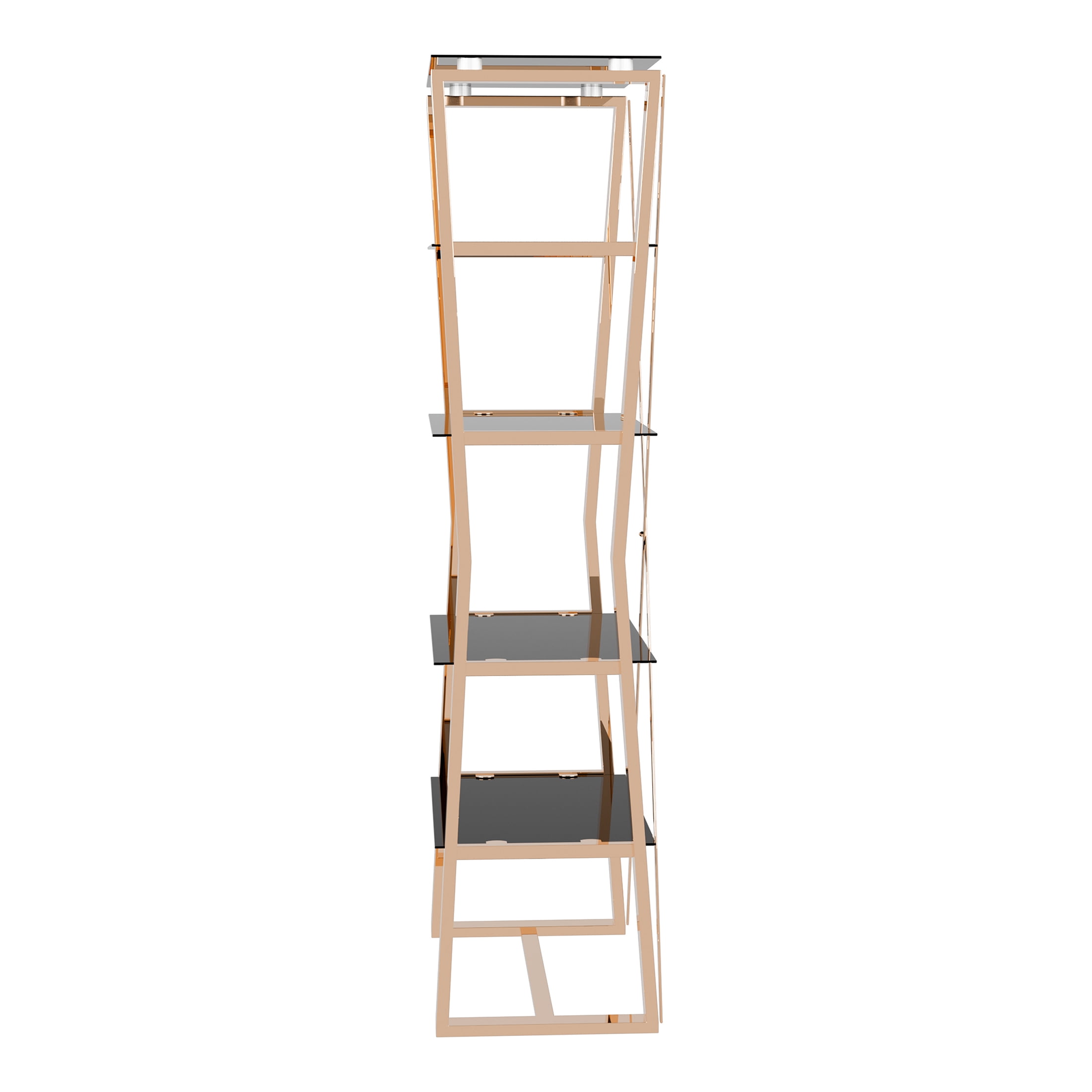 Furniture of America Bijou Metal 4-Shelf Bookcase, Gold