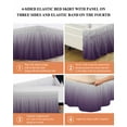 thumbnail image 6 of Grey Purple,Wrap Around Bed Skirts for King Bed 16" Drop,Bed Skirt with Adjustable Elastic Belt Dust Ruffle Bed Valance for Bedroom Hotel Gradient Ombre Modern Abstract Color Art Bed Frame Cover, 6 of 7