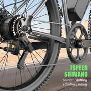 Electric Bike for Adults,1200W Peak Electric Mountain Ebike 25MPH 40Miles,Electric Dirt Bike, 7-Speed, 26 Tires,Removable Battery, Shock Absorber, Commuter E-Bike