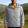 thumbnail image 2 of lcziwo Long Sleeve Shirts for Men Plus Size UPF 50+ UV Sun Protection Full Zip Up Outerwear Solid Color Lightweight Hoodie XXXL Nylon,Spandex, 2 of 10