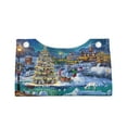 thumbnail image 4 of Lsque Christmas Tree Printed Long Tissue Box Cover Holder, Facial Paper Organizer Dispenser,Triangle with Bottom Belt, PVC Leather Decorative Organizer, 4 of 9