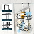 thumbnail image 3 of Over The Door Shower Caddy - 3 Tier Shower Shelves Hanging with Soap Holders, Large Capacity Shower Organizer with 6 Hooks, Bathroom Rack and Storage, Black, 3 of 4