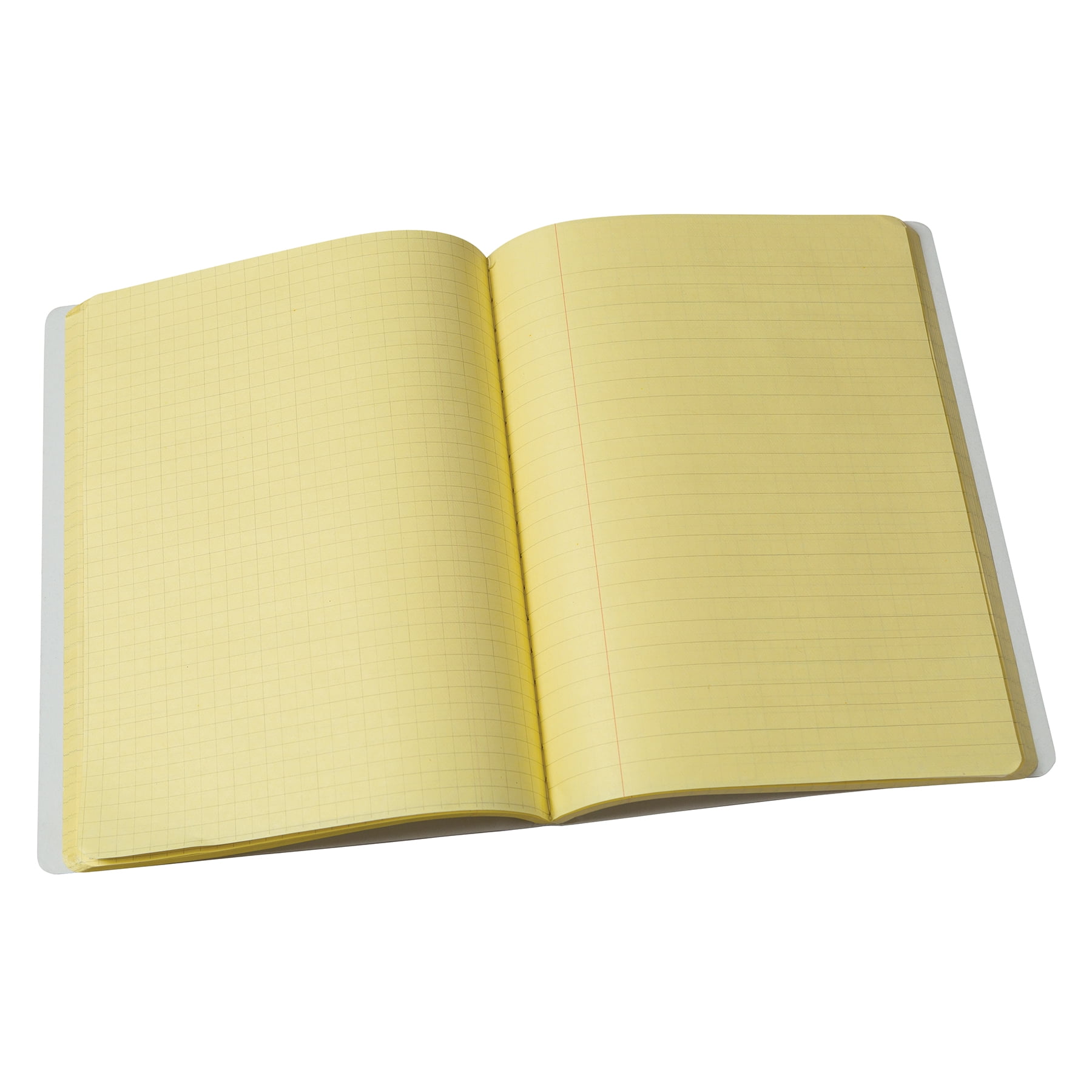 Pacon Dual Ruled Composition Book, Yellow, 1/4 in grid and 3