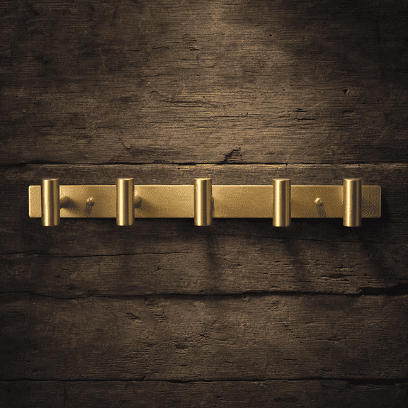 T-Shape 5-Hook Wall Mount Towel and Coat Rack