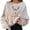 Deep Beige_001, variant on QTSHPN Womens Crewneck Sweatshirt Christmas Holiday Party Graphic Print Long Sleeve Pullover Crew Neck Top Fall Sweatshirts for Women Orange_002 S