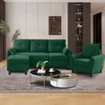 thumbnail image 5 of Soscana Living Room Furniture Set,Convertible Sectional Sofa with Storage Ottoman and Accent Chair,Modern Linen 4 Seat L Shaped Couch Sofa Set with Side Pocket for Living Room,Office,Apartment,Studio, 5 of 9